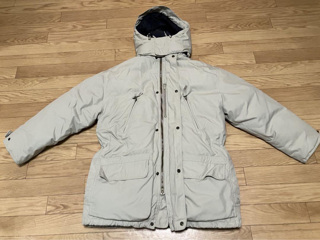 【希少】80s エディーバウアー グースダウンベスト ナイロン ベージュ L Eddie Bauer グースダウン（90s Eddie Bauer ダウンジャケット