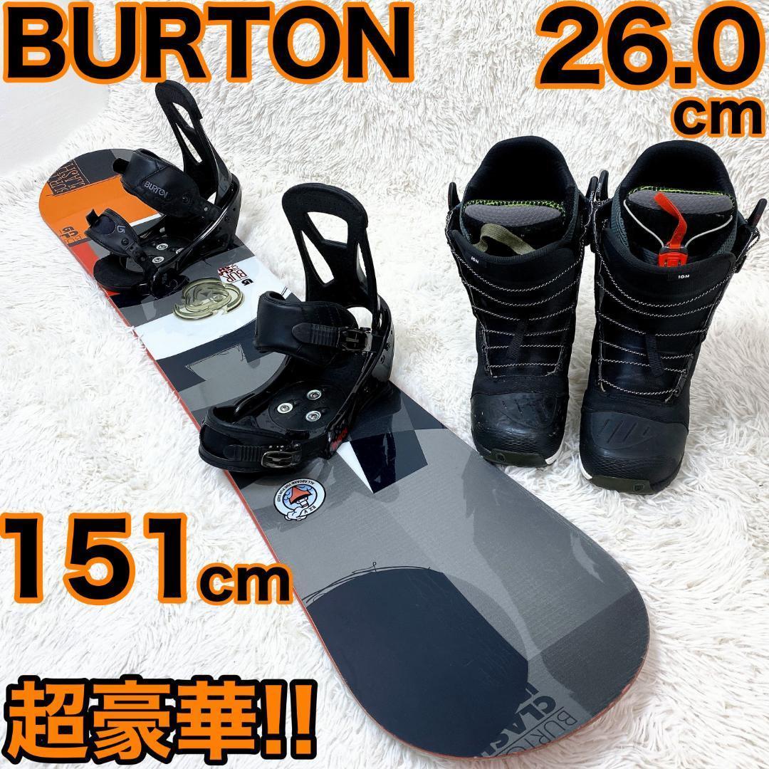 37美品❗️超豪華❗️バートン メンズスノーボードセット★スノボ151cm+ビン付 超豪華】BURTON バートン メンズ スノーボード セット 151cm 26