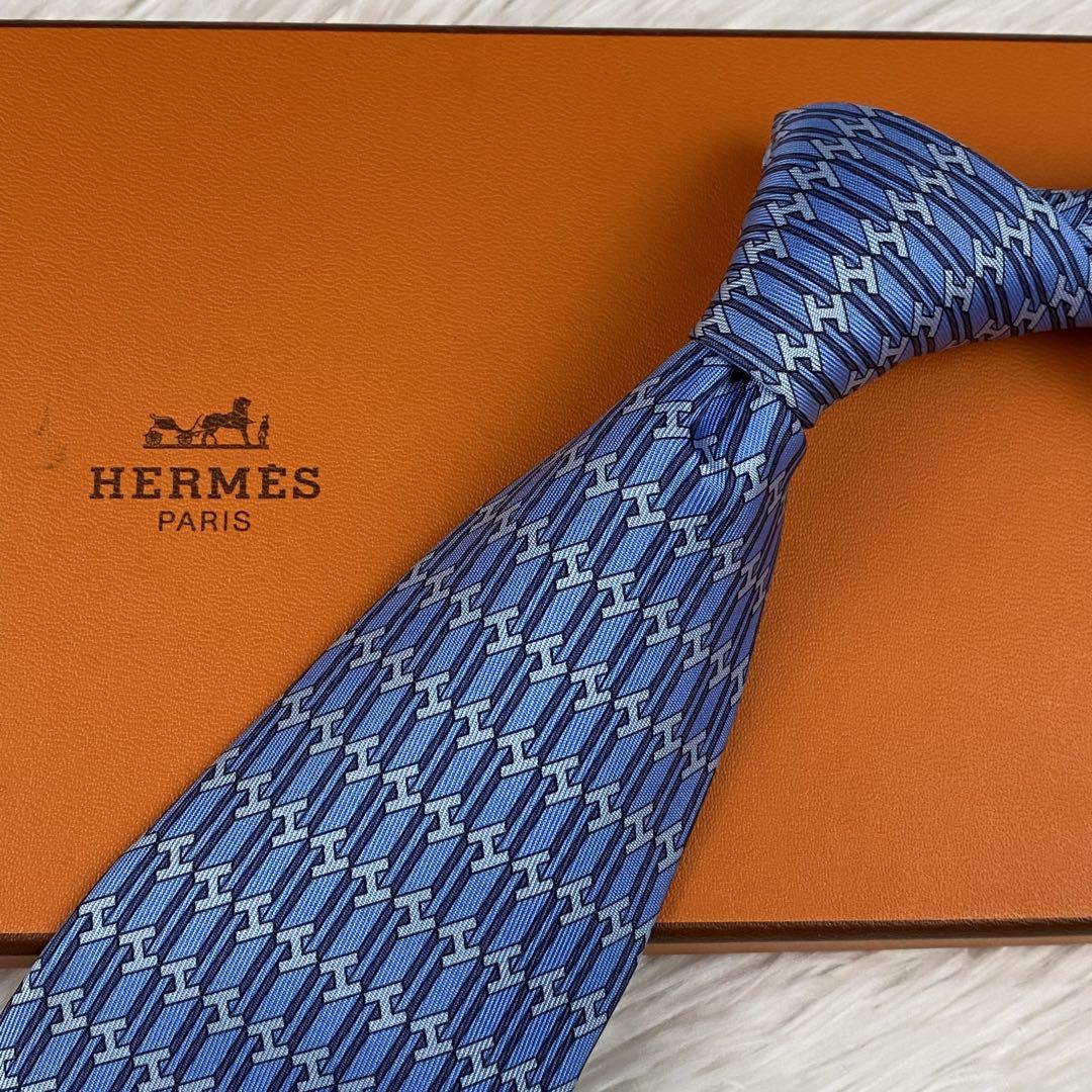✨極美品✨汚れなし✨エルメス　ニットタイ　Hロゴ　ナロータイ　ブルー　ネクタイ 楽天市場】HERMES エルメス ネクタイ H柄 Hモチーフ シルク100