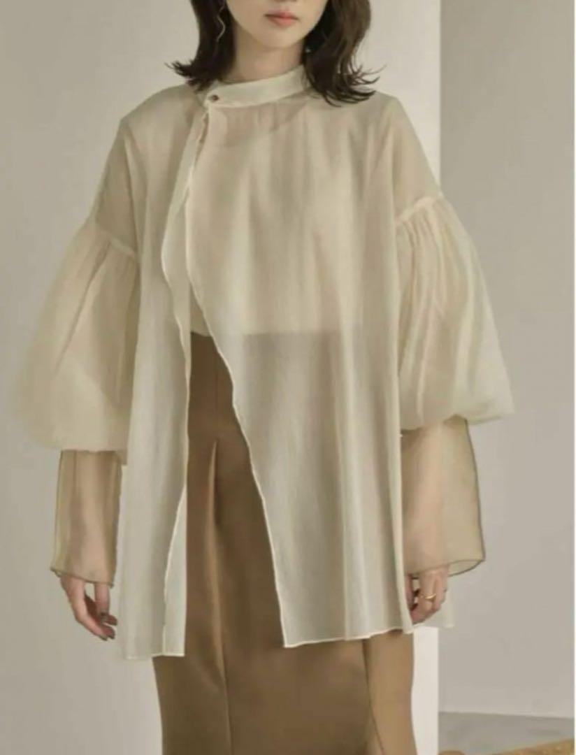 eaphi volume sleeve sheer blouse Ivory（Eaphi volume sleeve