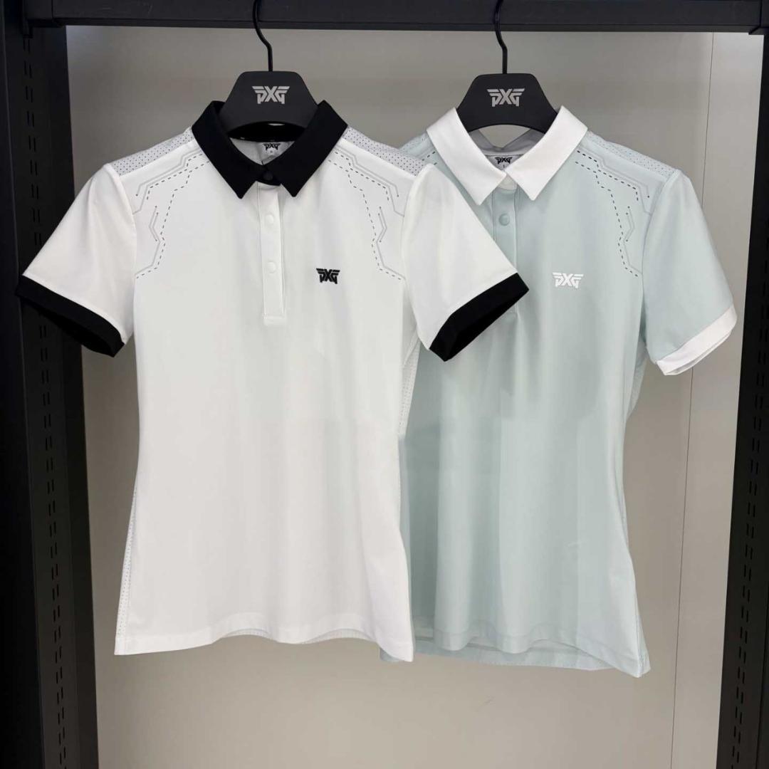 25夏ゴルフ ウェア レディーストップス 半袖 ポロシャツ PXG 人気 PXG 夏のゴルフウェアレディース半袖Tシャツ、涼しく通気性に