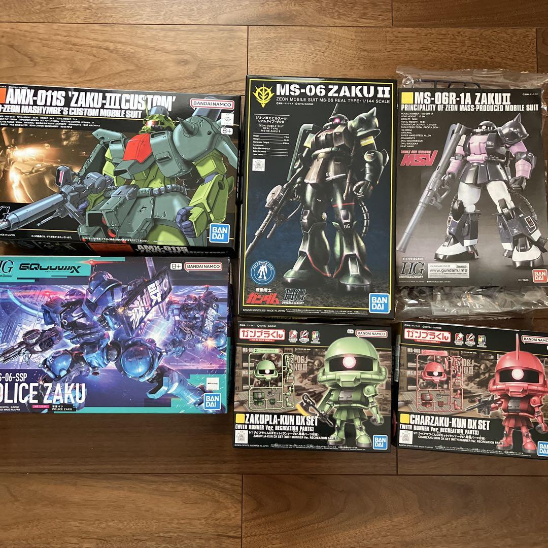 新品未開封品Hgザク４種、ザクプラくん2種まとめ売り 新品未開封品Hgザク4種、ザクプラくん2種まとめ売り （2025年