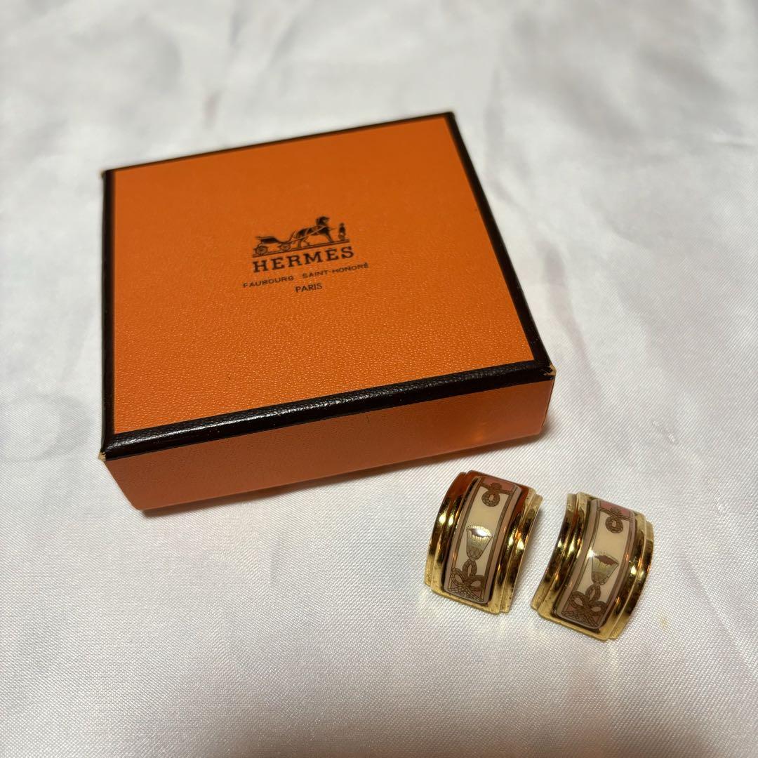 HERMES 七宝焼き イヤリング エルメス（エルメス エマイユ 七宝