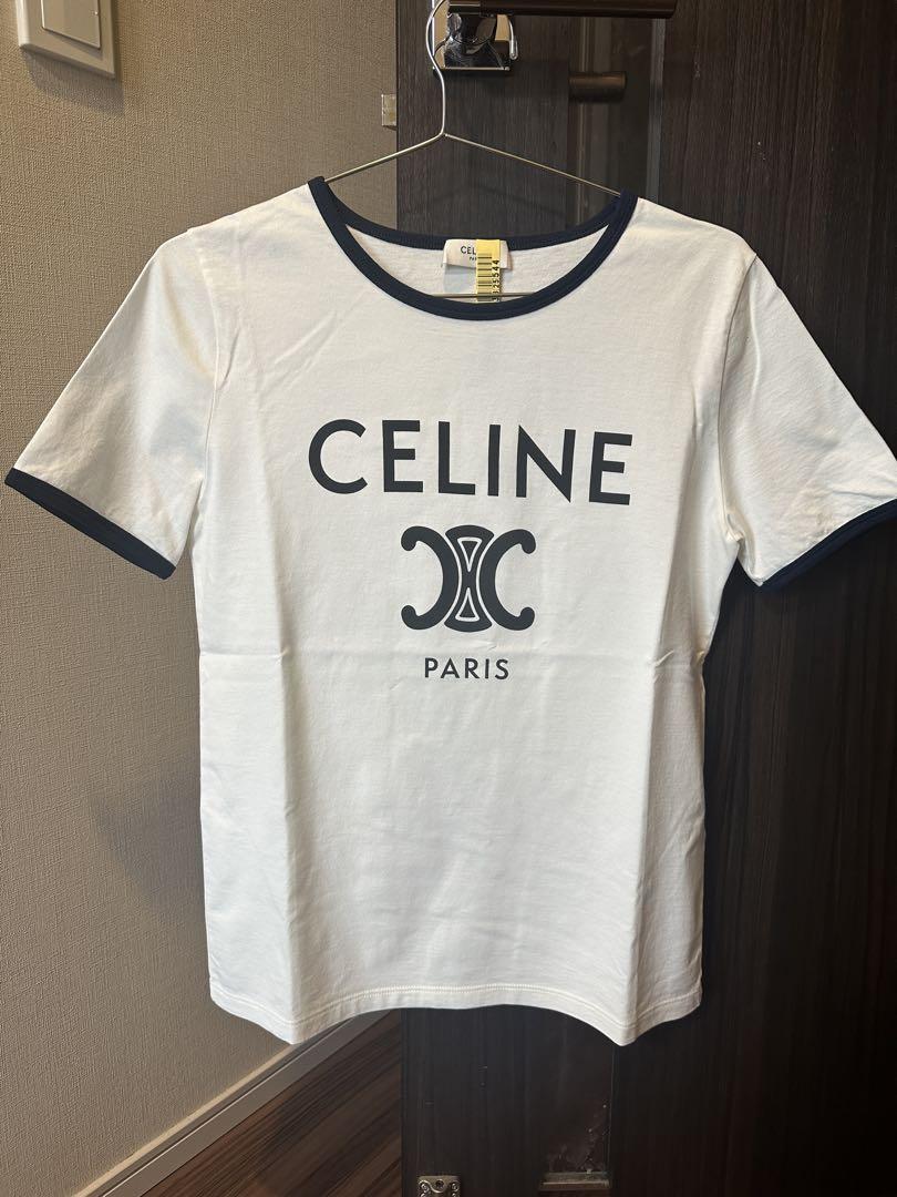 2回着用・美品】CELINE ロゴプリント Tシャツ Sサイズ ホワイト
