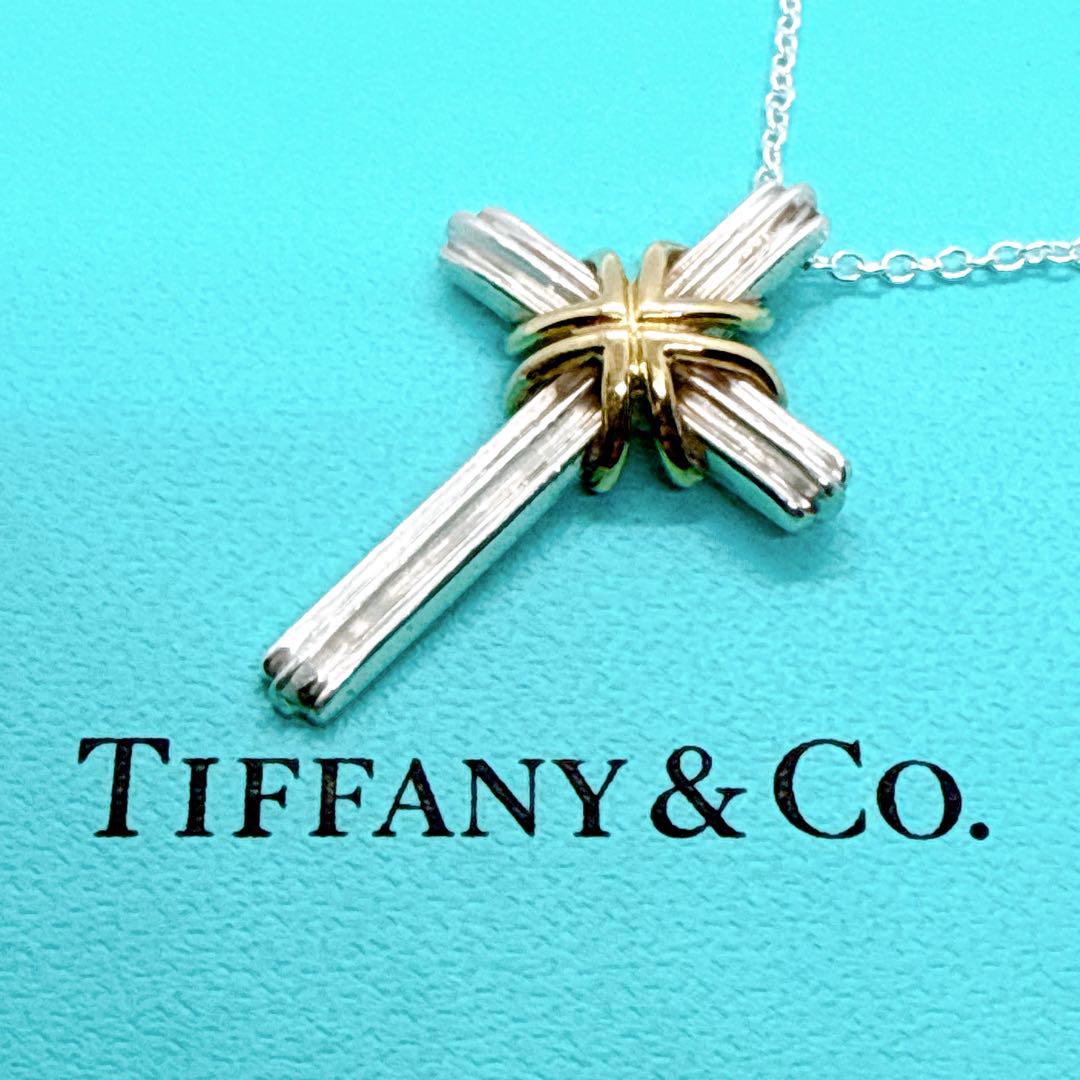 【社外チェーン　美品】Tiffany&Co. シグネチャー クロス ネックレス 社外チェーン 美品】Tiffany&Co. シグネチャー クロス