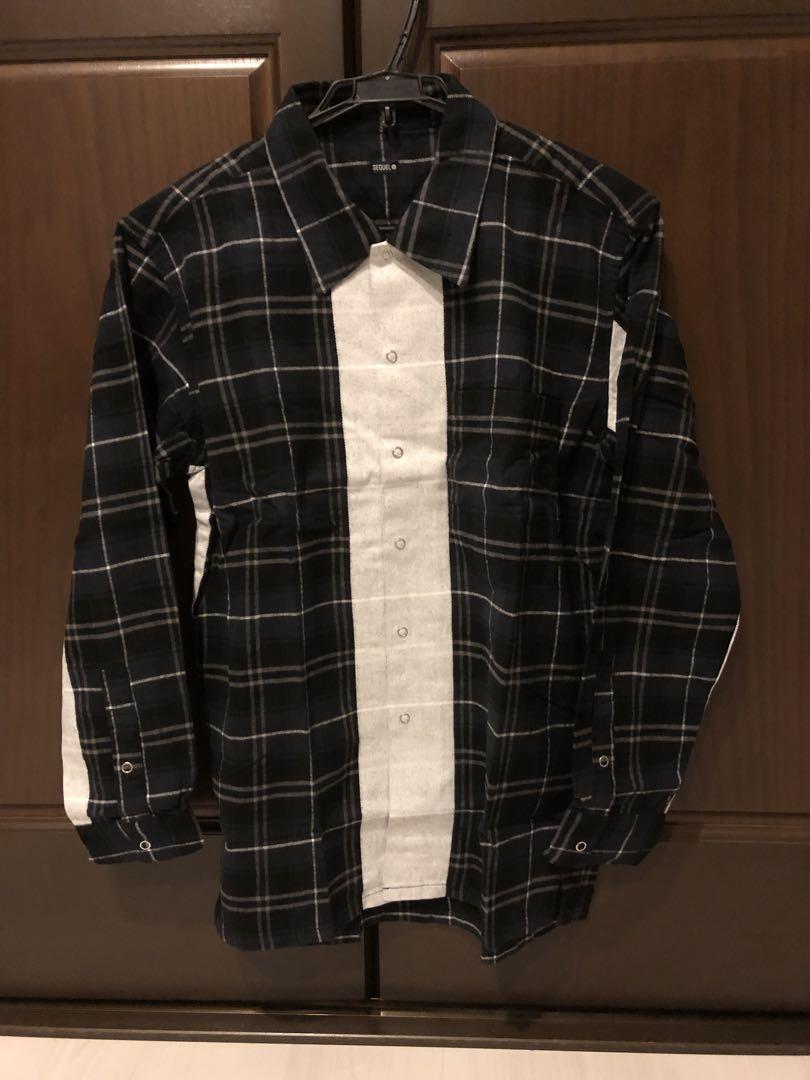 初売りセール Weekend SEQUEL シークエル ブルー チェックシャツ AZUL BY MOUSSY | 袖切替チェック柄シャツジャケット (ブルゾン