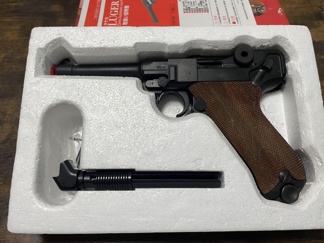 タナカワークス製 ルガーP08 ガスガン　木製グリップ　最終日につき大幅値下げ！ タナカ] ルガー P08 4インチ ミッドナイトゴールド 木製グリップ