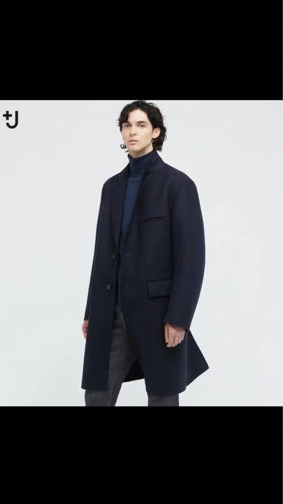 ユニクロ +J 2021AW ウールブレンドチェスターコート ブラック M