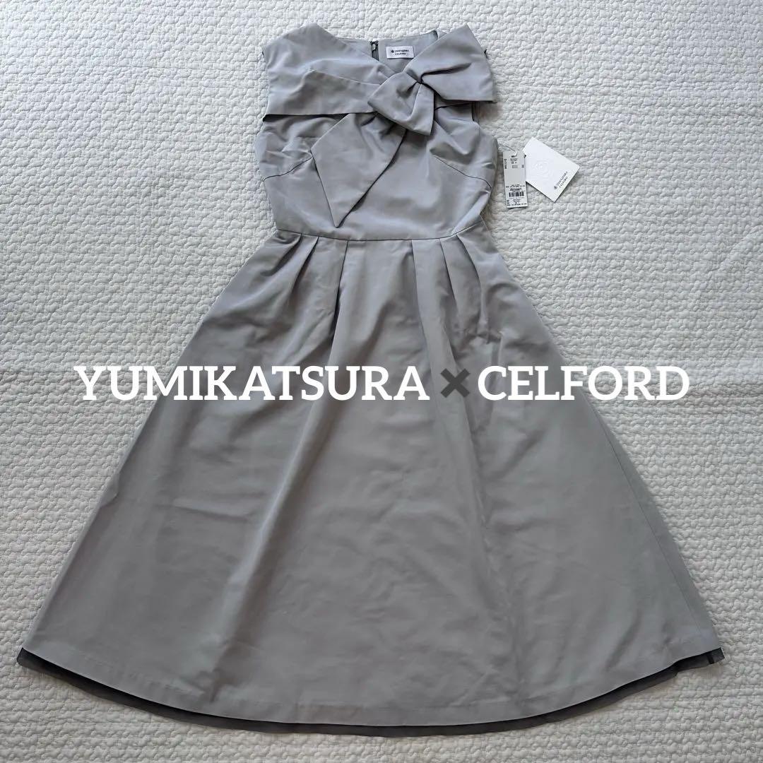 YUMIKATSURA for CELFORD アシンメトリーリボンドレス YUMIKATSURA for CELFORD アシンメトリーリボンドレス - メルカリ