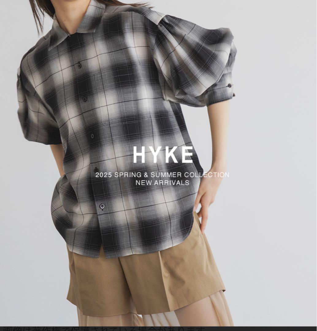 HYKE BALLOON SLEEVE BLOUSE サイズ1 HYKE ハイク オンブレチェックシャツ バルーンスリーブ ブラウス