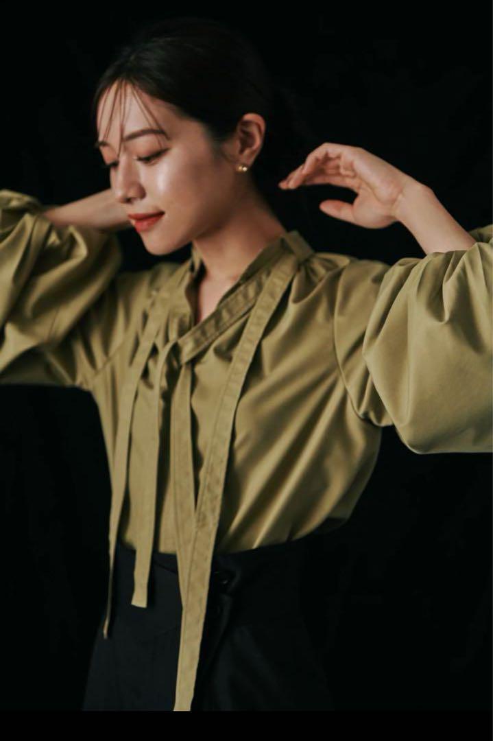 トップス L'AUBE BLANC Double tie Blouse Beige Double tie Blouse – L'AUBE BLANC
