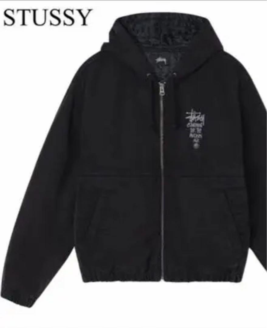 STUSSY ジップアップジャケット 2022 stussy ジップアップパーカー ワークジャケット ダック
