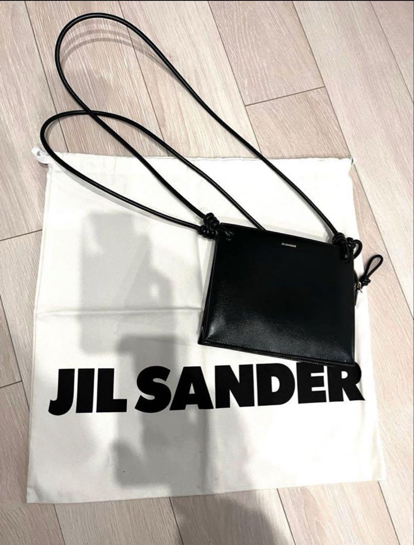 直営店☆JIL SANDER☆ 人気♪ロゴ 無地 レザー ショルダーバッグ JIL SANDER ジルサンダー ショルダーバッグ LINK LG W WIDE