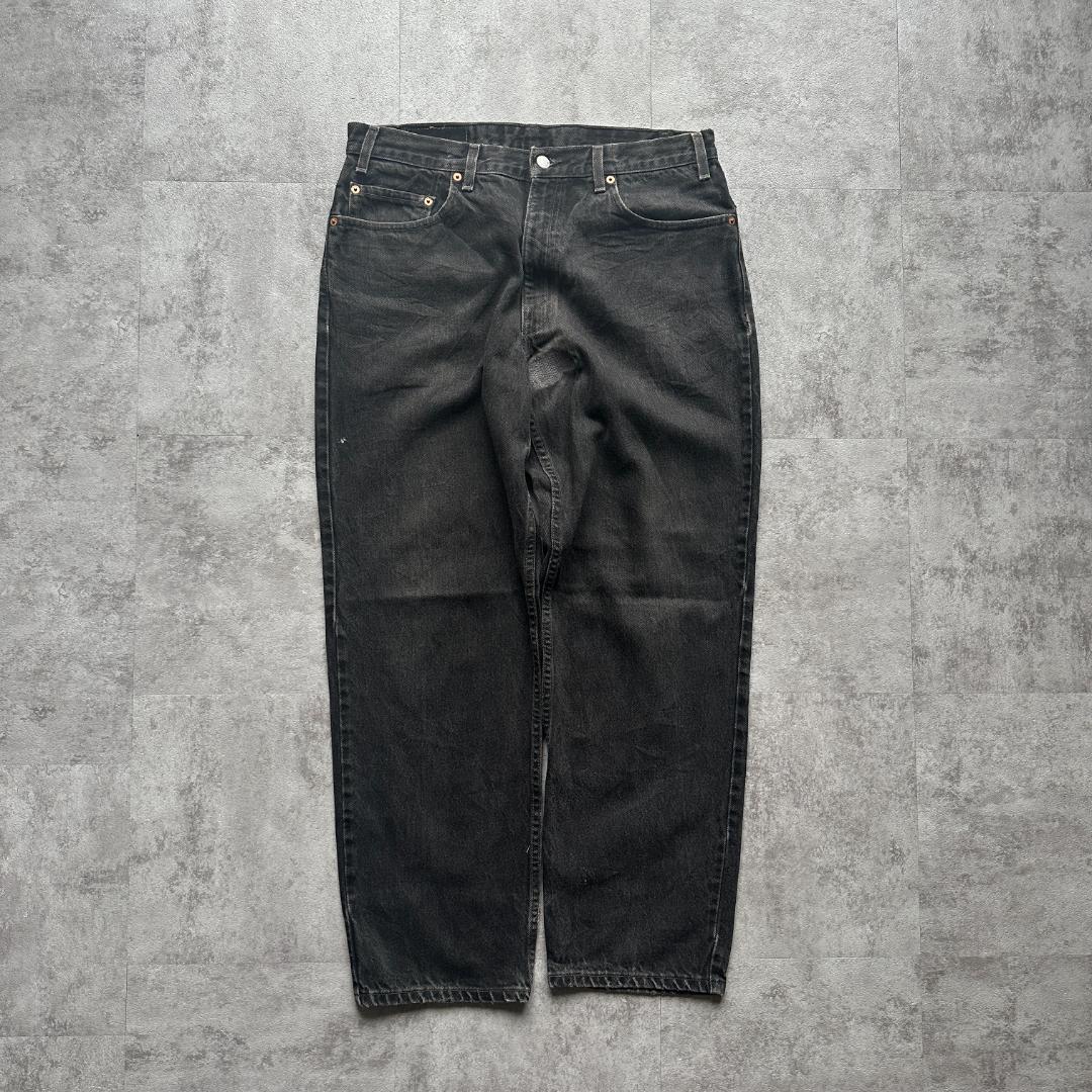 00s USA製 ギャラ入 ブラックデニム リーバイス 550 W38 L30 古着 00s USA Levi's リーバイス550 RELAXED FIT ブラックデニム