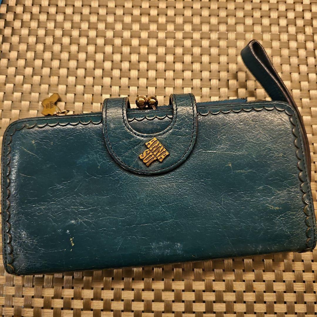 ANNA SUI　ロングウォレット　グリーン　がま口　バタフライ　 レザー ANNA SUI グリーン 長財布 （楽天市場】アナスイ グリーン 財布