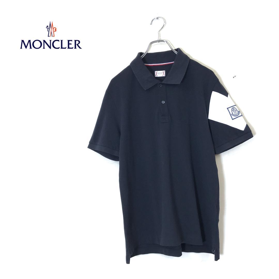 MONCLER GAMME BLUE 半袖ポロシャツ 2B ロゴパッチ 刺繍