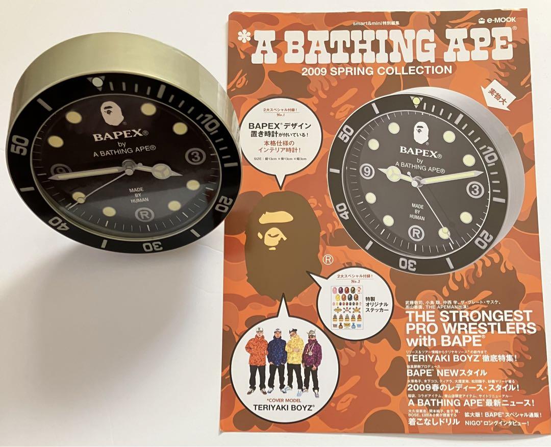 Ａ BATHING APE 置き時計＋トートバッグ＋ムック本（ステッカー付） A BATHING APE 置き時計＋トートバッグ＋ムック本（ステッカー付）