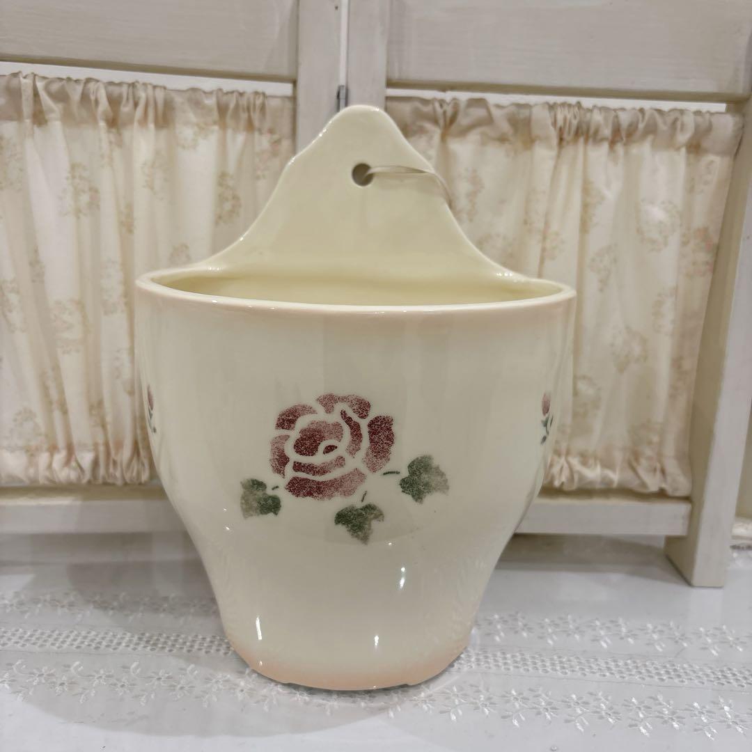 ♡マニーローズ♡壁掛けプランター ♡陶器製♡廃盤品♡ ♡マニーローズ♡壁掛けプランター ♡陶器製♡廃盤品♡ (マニー