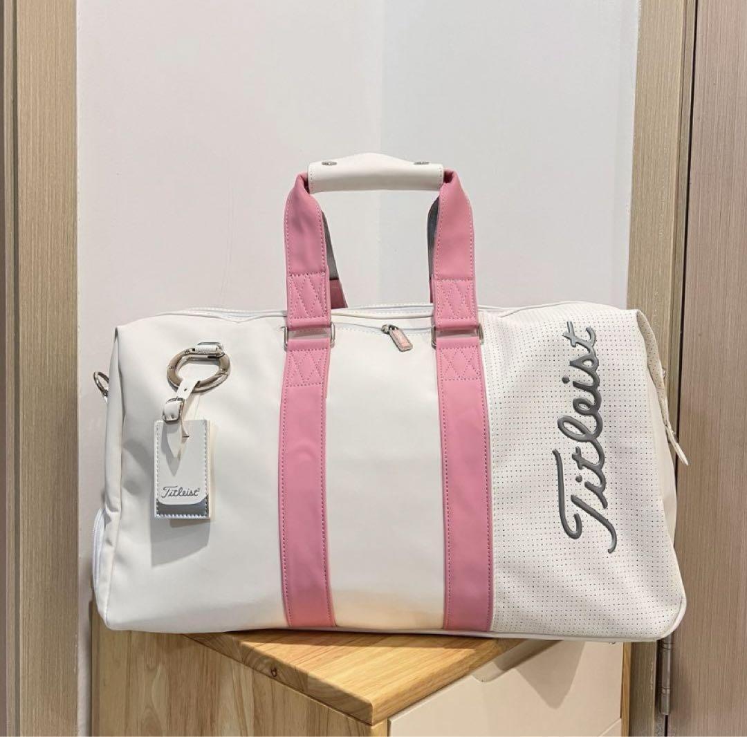 限定お買い得商品 Titleist タイトリスト 新品 ホワイト ピンク ボストンバッグ ゴルフバッグ・キャディバッグ