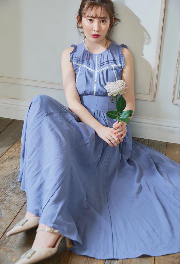 Herlipto♡ Back Lace-Up Cotton Long Dress（Side Lace-Up Long