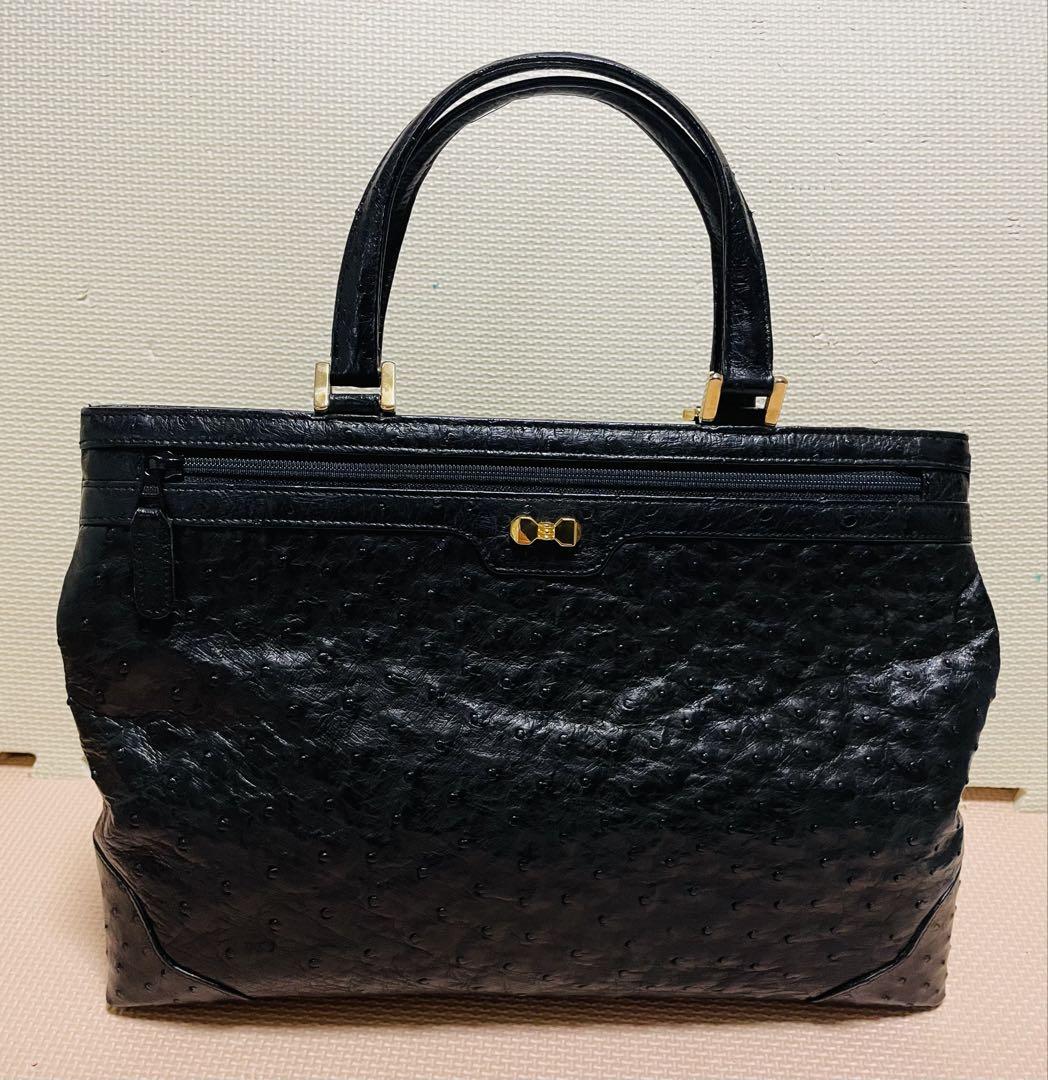 Konigin ドイツ製 オーストリッチ ハンドバッグ ビジネス 黒 クーニギン オーストリッチ ハンドバッグ koniginクーニギン ドイツ