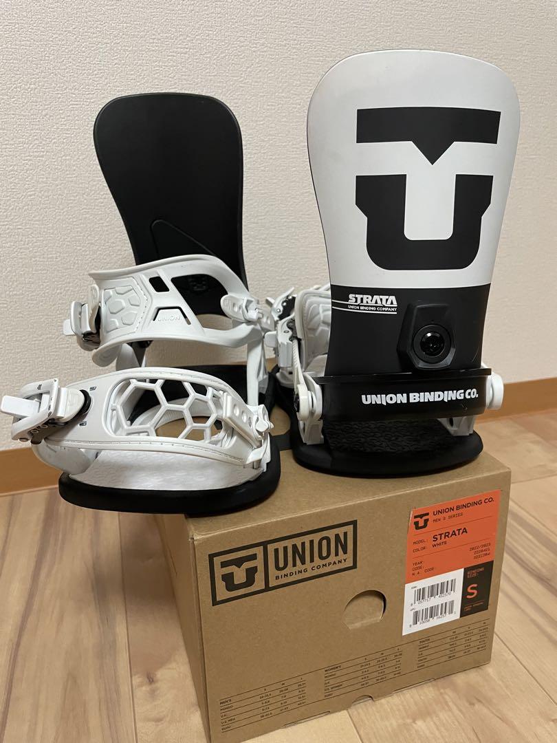 ホワイト スノーボード ビンディング　UNION ストラータ　S UNION BINDING 一部入荷済み フルモデルチェンジ！25-26