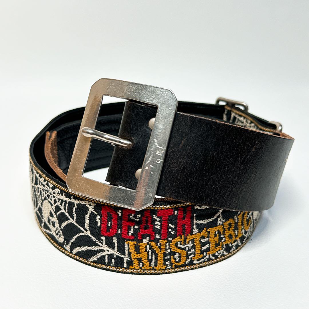 ヒステリックグラマー HYSTERIC GLAMOUR ベルト ギターストラップ HYSTERIC GLAMOUR ギターストラップ型ベルト 刺繍レザー切替