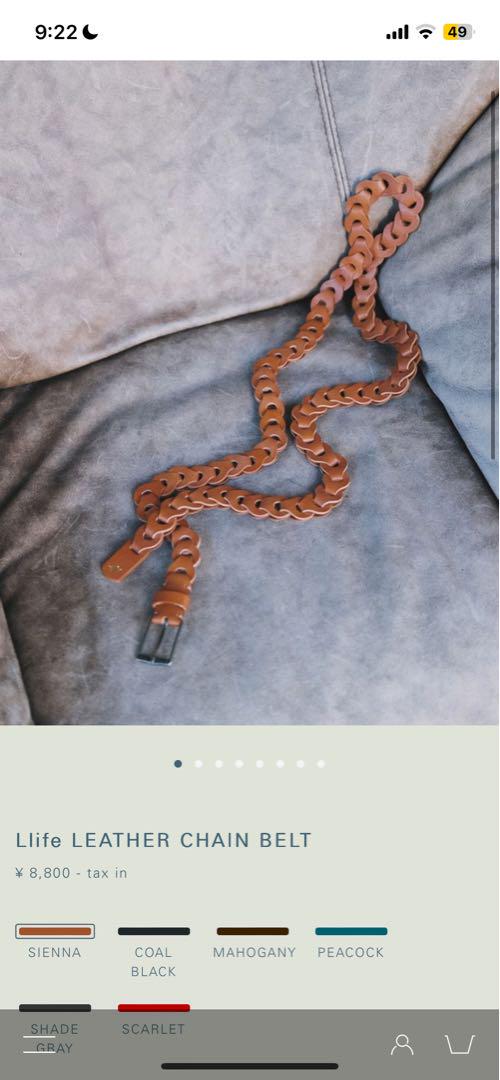 Llife LEATHER CHAIN BELT（SIENNA） Llife LEATHER CHAIN BELT SIENNA ブラウン