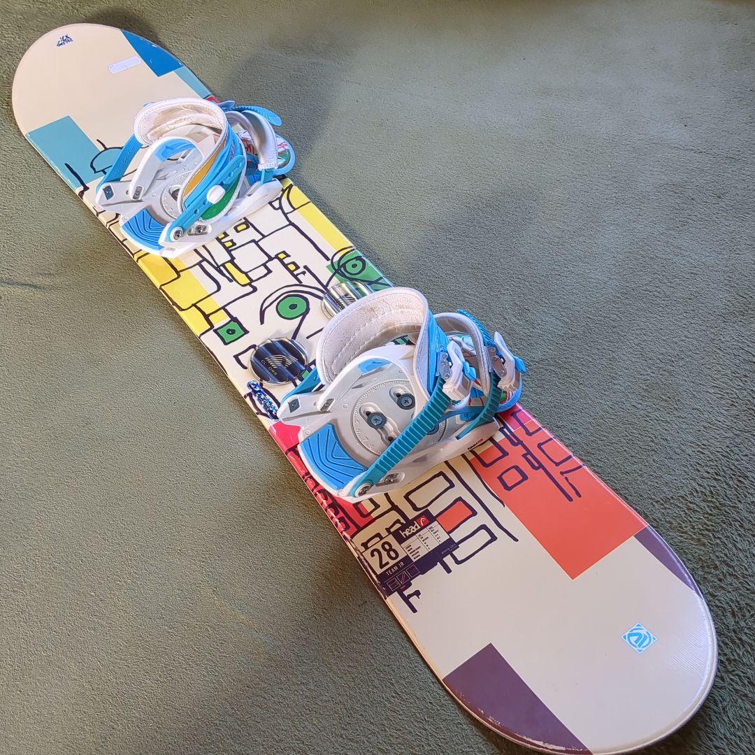 DIVISION×ZUMA バインディング付4点 キッズお勧めスノーボードセット head ジュニア JR 128cm スノーボード ビンディング 2点セット