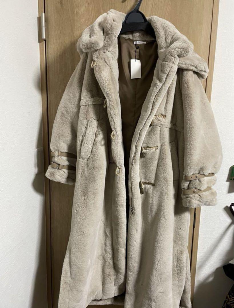 Lumier yukkoコラボ　エコファーダッフルロングコート Yukko collaboration eco fur duffle long coat/ブラック – Lumier