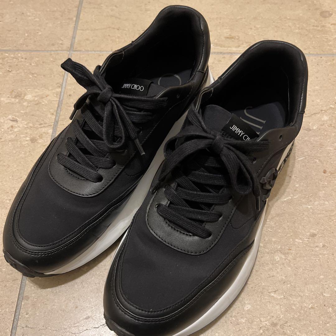 【極美品】Jimmy Choo ブラック フラットシューズ JIMMY CHOO ブラック スニーカー（新品】ジミーチュウ JIMMY