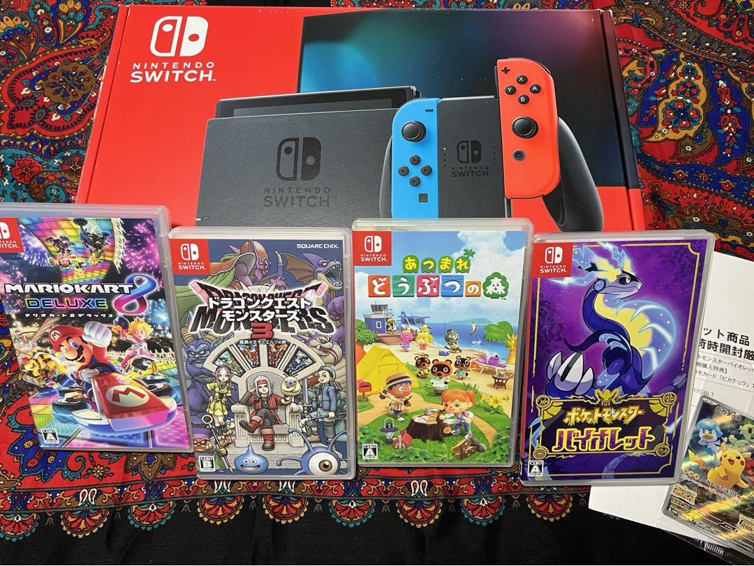 Nintendo Switch 本体 + ゲームソフト4本(値下げ) Nintendo Switch 本体 + 付属ゲームソフト 4本（ビックカメラ
