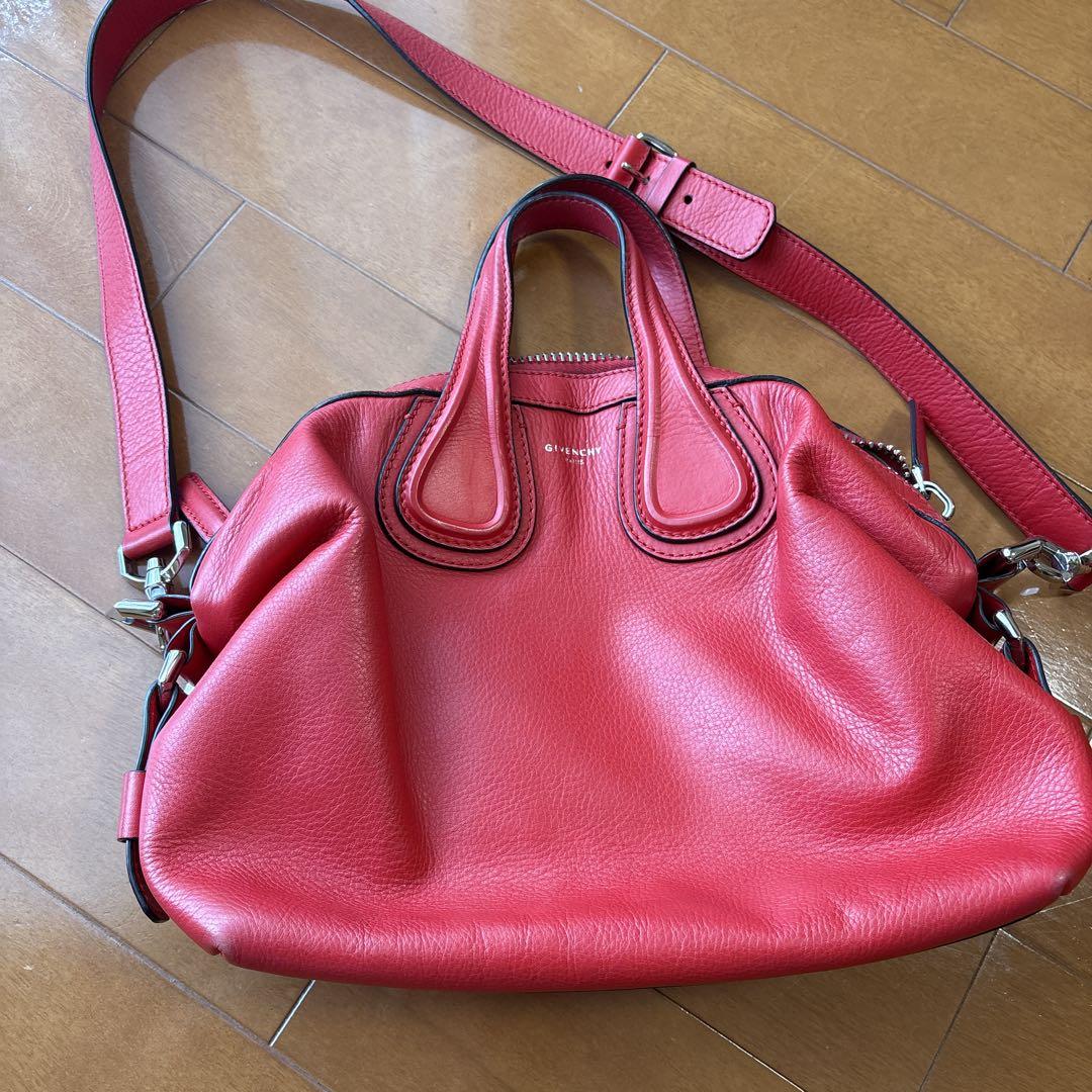Givenchy レザー ハンドバッグ レッド（本物保証】 超美品