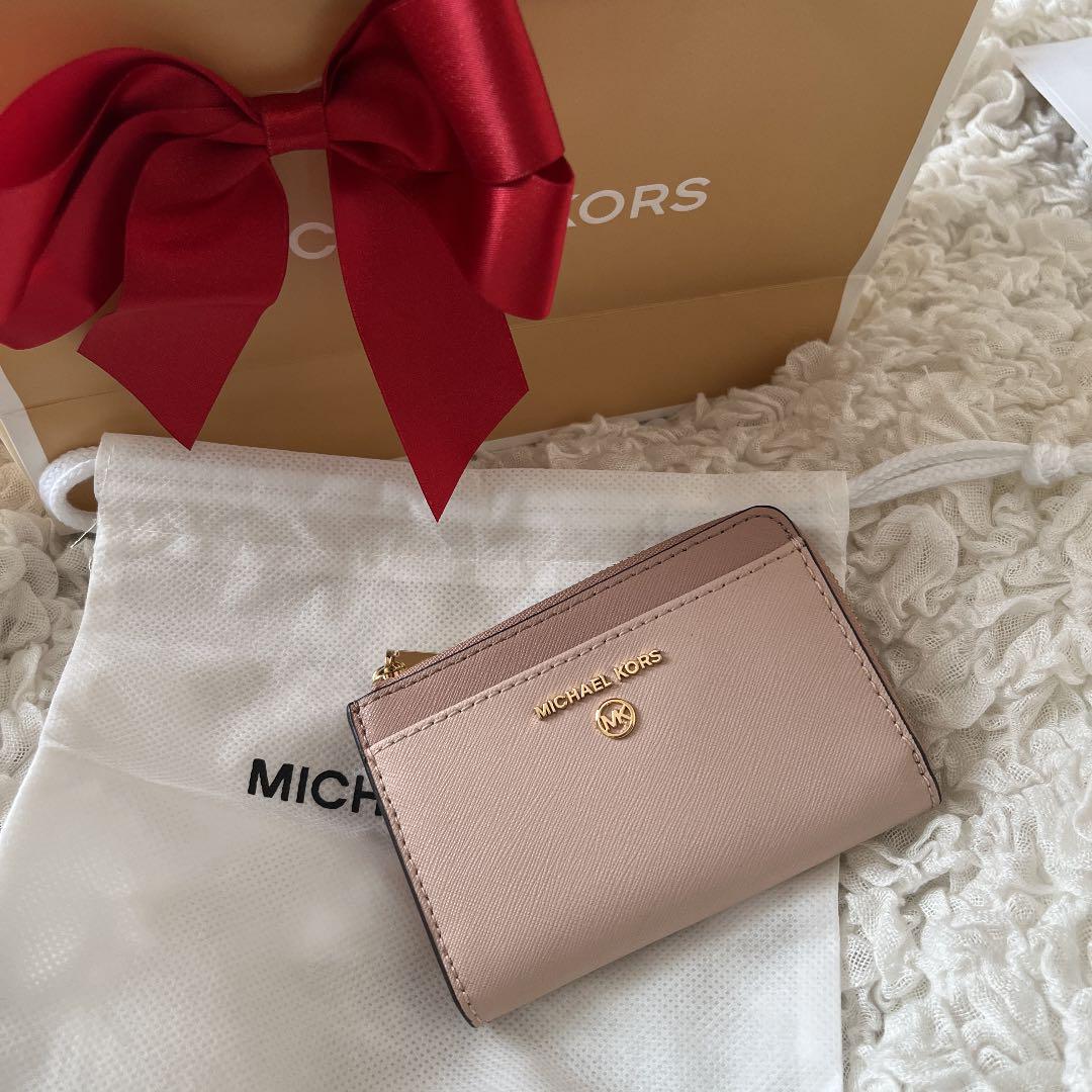 ★MichaelKors★マイケルコース キラキラ ゴールド カードケース 財布 キラキラ金運UP マイケルコース 二つ折り財布 ゴールド 新品未