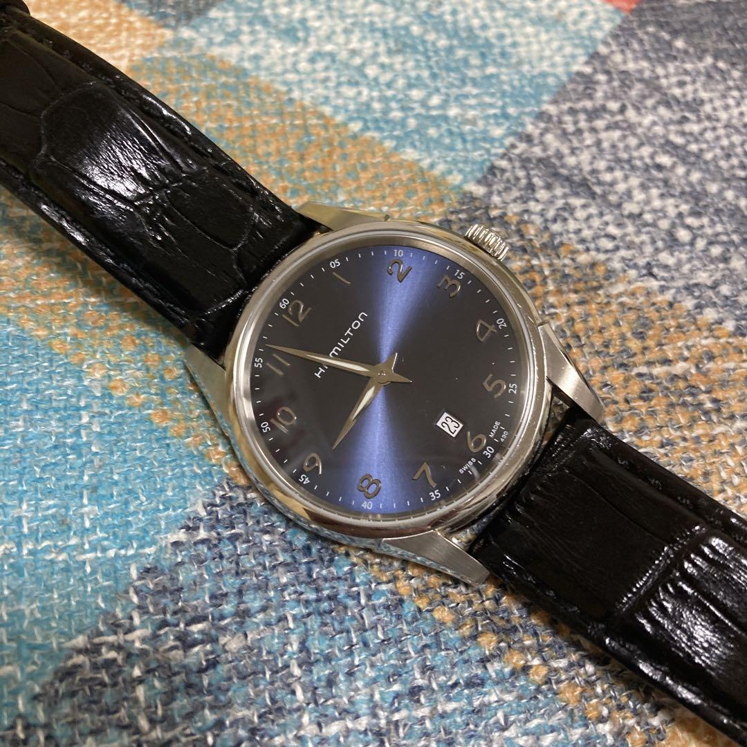 HAMILTON ジャズマスター　 ダークブルー　 電池交換済　美品　稼働品 HAMILTON ジャズマスター ダークブルー 電池交換済 美品 稼働品