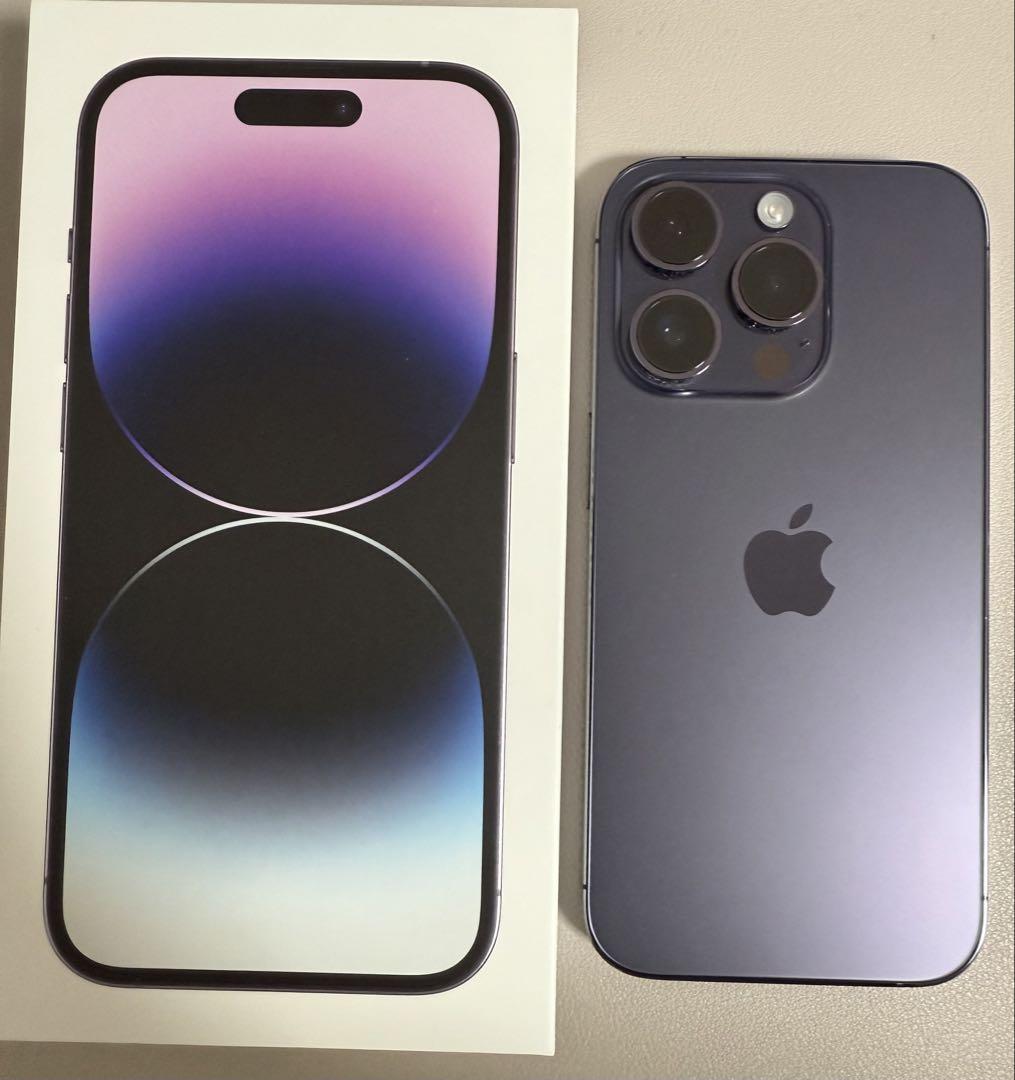 美品】AppleiPhone14ProディープパープルSIMフリー （iPhone14