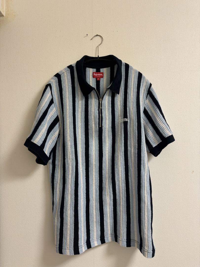supreme Open Knit Stripe Zip Polo  Lサイズ Supreme Open Knit Stripe Zip Polo (SS22) - $118