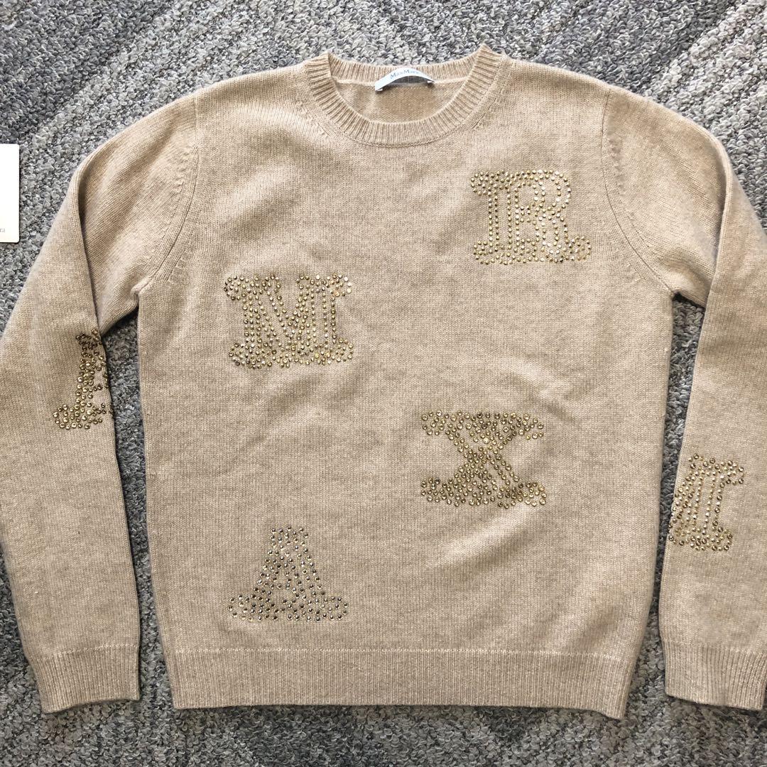 マックスマーラ　カシミヤ100%ニット　セーター　ベージュ　M MAX MARA マックスマーラ アイコンニット 良好 Mサイズ ベージュ