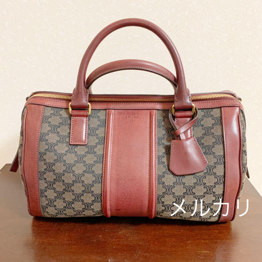 美品 セリーヌ マカダム ボストンバッグ 大容量 A4可 旅行 CELINE セリーヌ ボストンバッグ マカダム 大容量 - メルカリ
