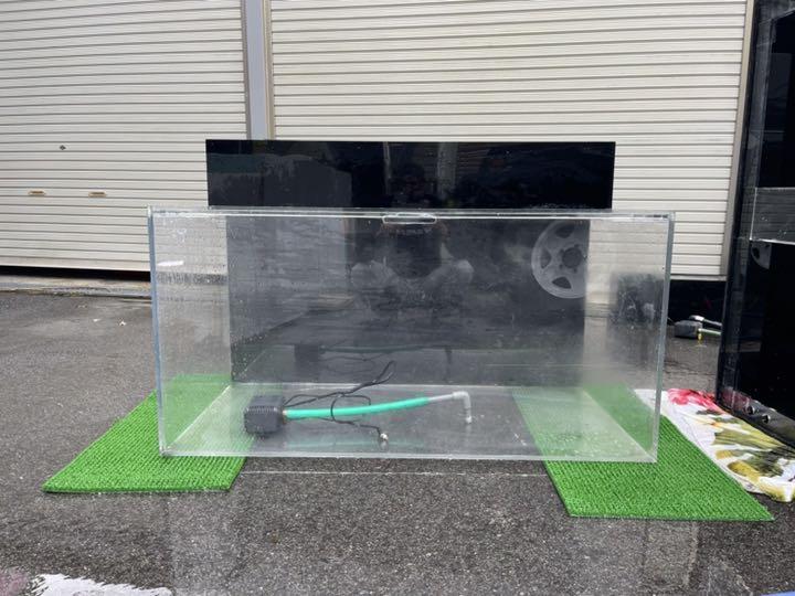 1200水槽 アクリル水槽 オールクリア 上部濾過セット （中古1200