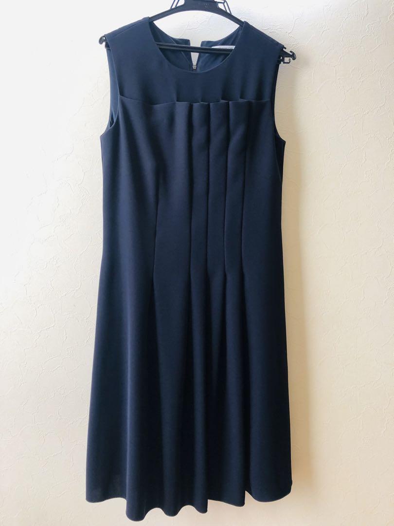 フォクシーニューヨーク　ノースリーブ ダークネイビー ワンピース　42 FOXY NEW YORK ノースリーブワンピース ネイビー40（春物新入荷