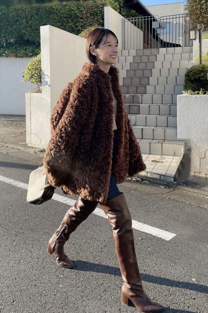 かさ　CLANE CURL FUR SHORT COAT CLANE - カールファーショートコート - CURL FUR SHORT COAT
