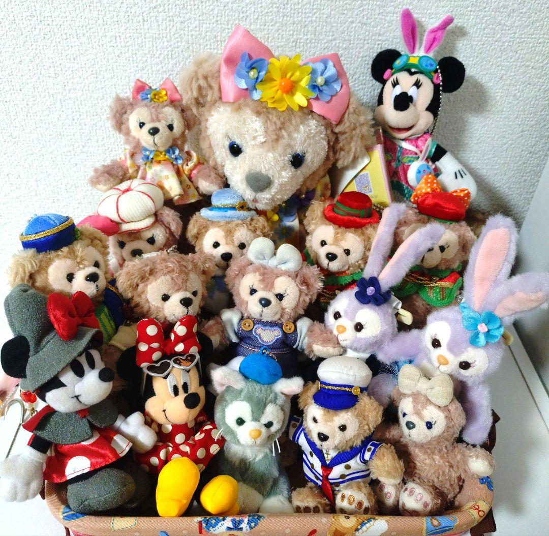 ダッフィー&シェリーメイぬいぐるみバッチ！ストラップセット ダッフィー♡シェリーメイ他 ぬいぐるみバッジ ストラップ 17点
