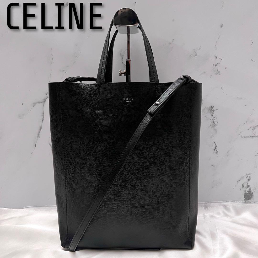 ✨美品✨セリーヌ 現行ロゴ バーティカルカバスモール ブラック