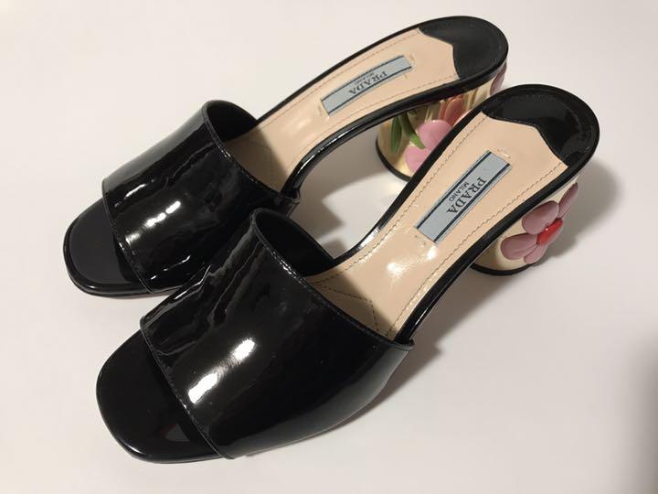 PRADA  CALZATURE DONNA サンダル PRADA プラダ レザーサンダル ホワイト×シルバー 36 1/2(約23.5