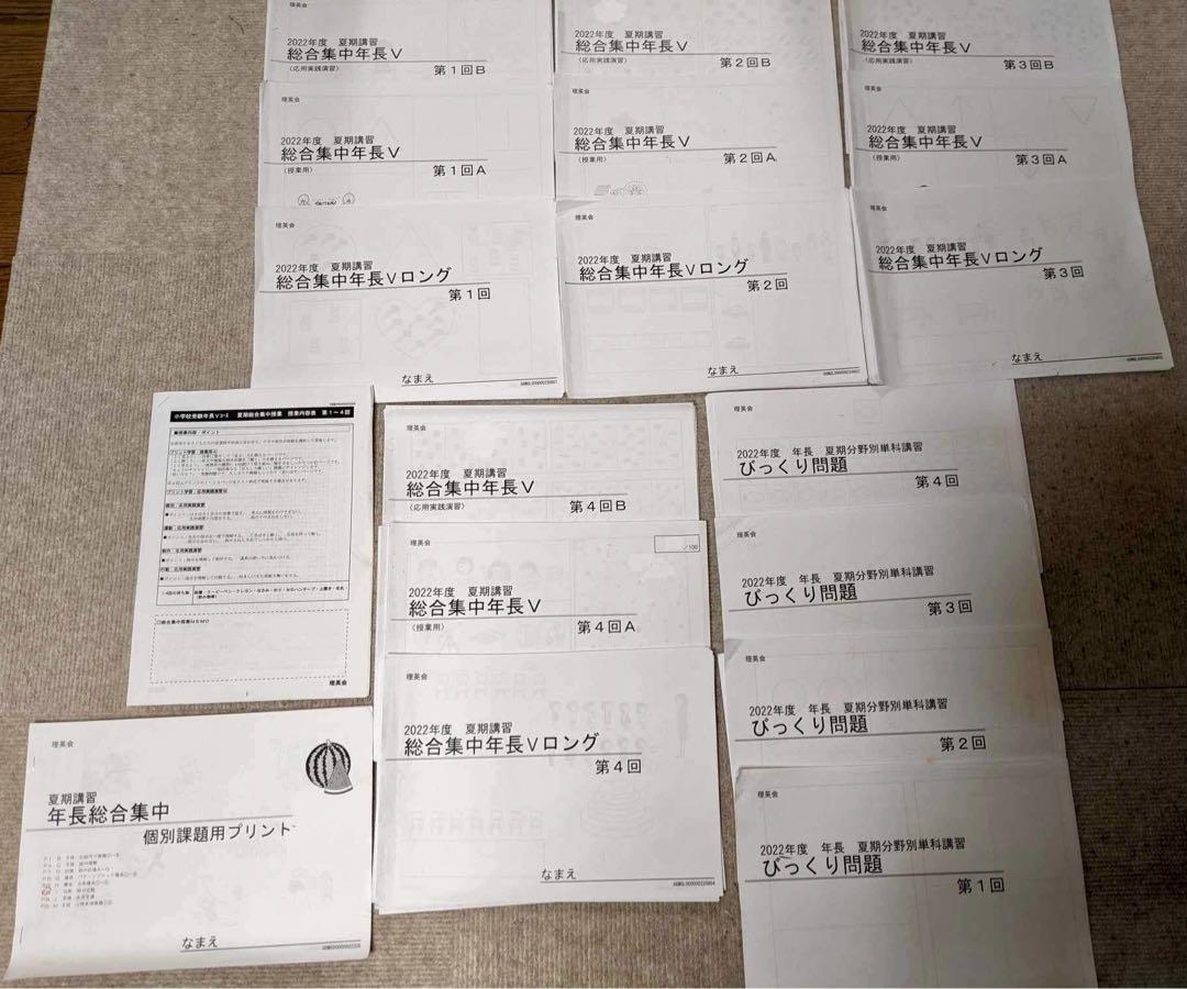春期講習　年長　難関クラス　理英会 年長コース - 小学校受験の理英会