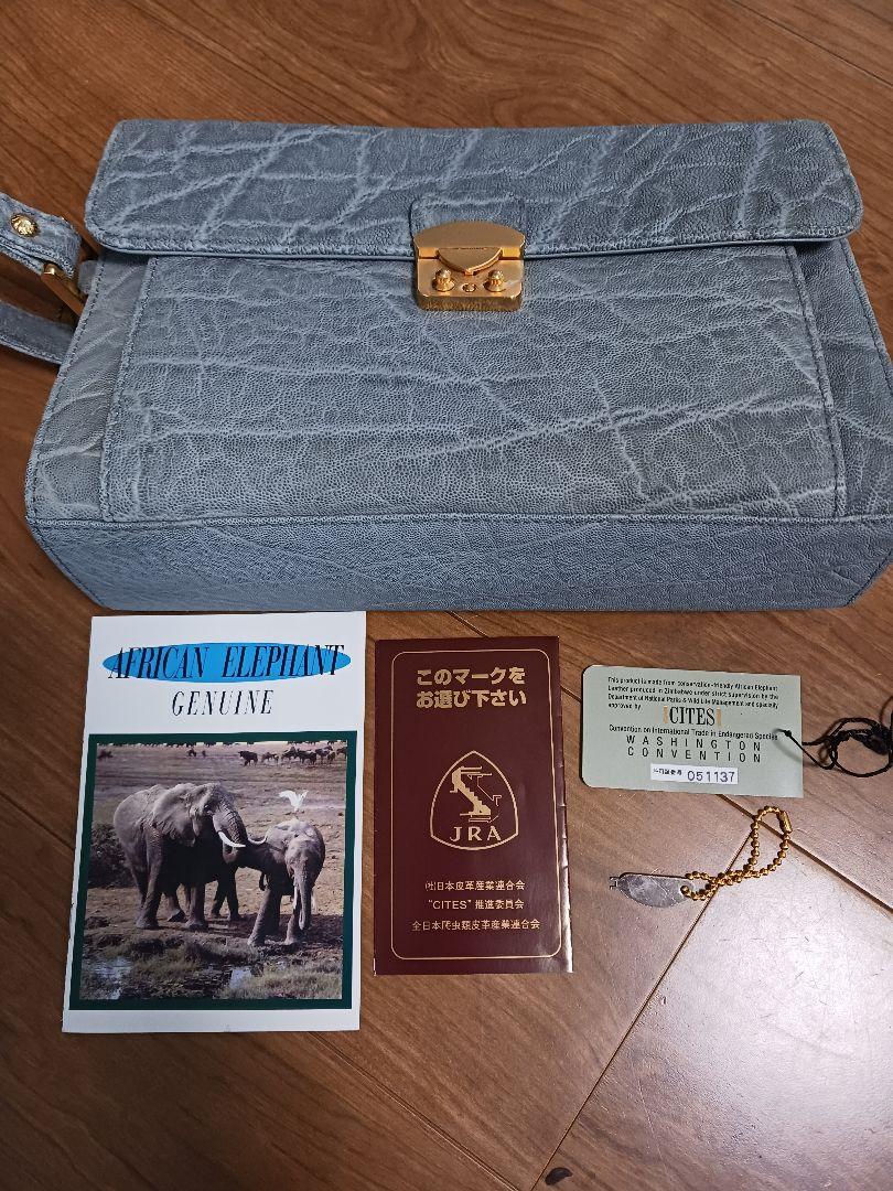 セール中⚡象革 エレファントレザー JRAタグ付き ハンドバッグ グリーン タグ付き 極美品 超レア 象革 エレファント レザー 本革