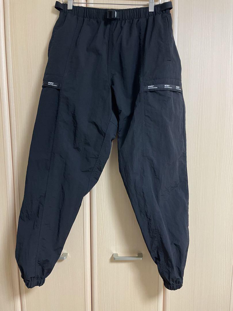 wtaps ex38 tracks trousers 19ss サイズ03 WTAPS Men's 03 Logo Embroidered Nylon Track Pants in Black WTAPS