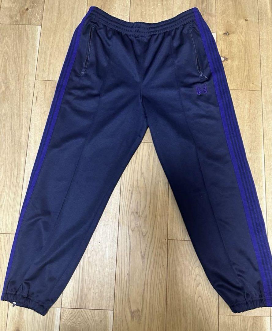 ニードルズNeedlesジップトラックパンツ M ネイビー×パープル