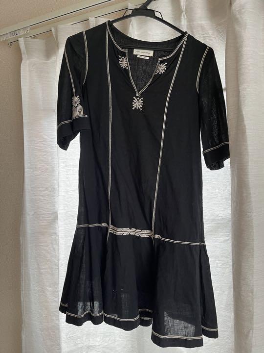 ISABEL MARANT ETOILE ブラック コットンワンピース N957 刺繍レースキャミソールワンピース｜ISABEL MARANT ETOILE